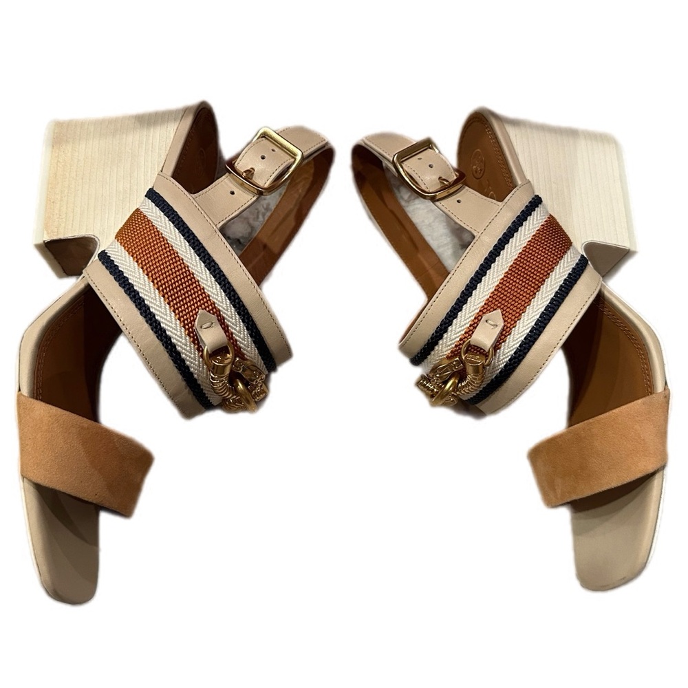 Tory Burch Jessa Block Heel Sandal Size 9.5- with box - Picture 2 of 15